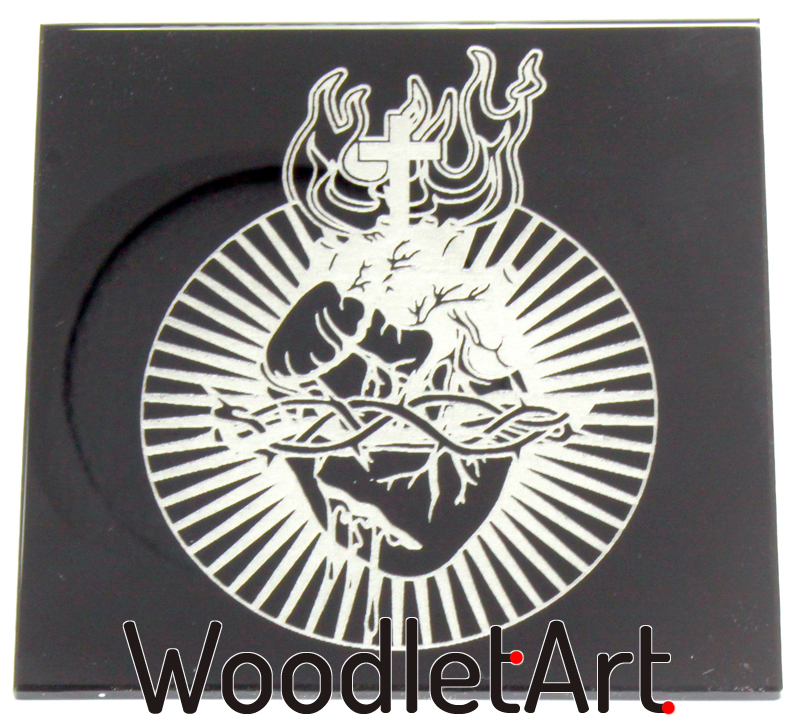 serce Jezusa szkło obraz religijny